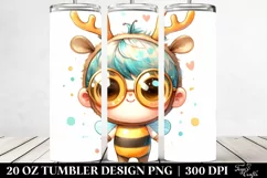 Cute Baby Bee with Crazy Haircut PNG Product Image 2