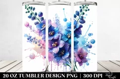 Glossy Delphinium Tumbler Sublimation Clipart Product Image 2