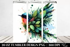 Abstract Bird Plant Splashes | 20 oz Tumbler Product Image 2