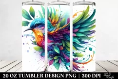 Abstract Bird Plant Splashes | 20 oz Tumbler Product Image 2