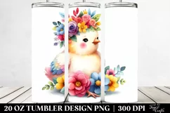 Playful Chicken with Flower Crown | 20 oz Tumbler Product Image 2