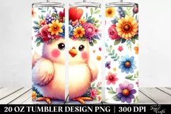 Cute Chicken with Flower Crown | 20 oz Tumbler Product Image 2