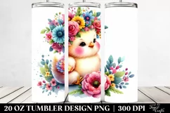 Adorable Chicken with Flower Crown | 20 oz Tumbler Product Image 2