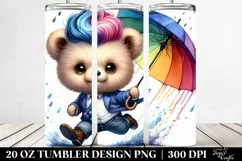 Vibrant Baby Bear Running 20 Oz Tumbler Product Image 2
