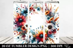 Vibrant Wild Flower Wreath | 20 Oz Tumbler Product Image 2