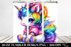 Cute Baby Unicorn Dressed | 20 oz Tumbler. Product Image 2