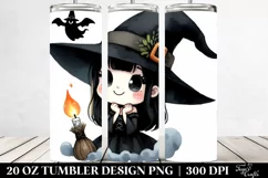 Simple Funny Witch Clipart, 20 Oz Tumbler Product Image 2