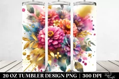 Vibrant Bouquet with Zinnia | 20 Oz Tumbler Product Image 2