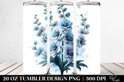 Glossy Delphinium Tumbler Sublimation Clipart Product Image 2