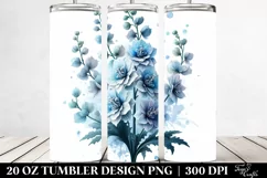 Glossy Delphinium Tumbler Sublimation Clipart Product Image 2