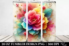 Colorful Marble Begonia | 20 Oz Tumbler Product Image 2