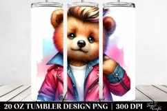 Cute Baby Bear with Cool Haircut PNG Product Image 2