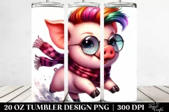 Vibrant Baby Pig Running 20 Oz Tumbler Product Image 2