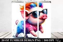 Vibrant Baby Pig Running 20 Oz Tumbler Product Image 2