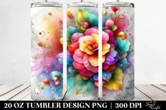 Colorful Marble Begonia | 20 Oz Tumbler Product Image 2