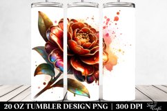 Shiny Camellia Tumbler Sublimation Clipart Product Image 2