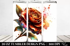 Shiny Camellia Tumbler Sublimation Clipart Product Image 2