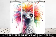 Vibrant Watercolor Moa with Crazy Hair 20 oz Tumbler Product Image 2