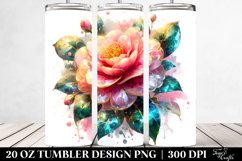 Shiny Camellia Tumbler Sublimation Clipart Product Image 2