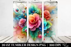 Colorful Marble Begonia | 20 Oz Tumbler Product Image 2