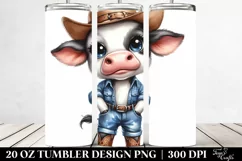 Smiling Cow in Sun Hat | 20 Oz Tumbler Product Image 2