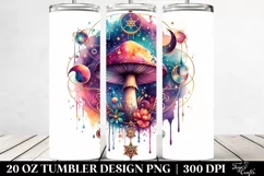 Vibrant Celestial Mushroom Clipart 20 Oz Tumbler Product Image 2