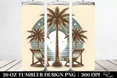 Vintage Tropical Beach Chairs Tumbler 20 oz Product Image 2