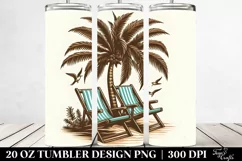 Vintage Tropical Beach Chairs Tumbler Product Image 2
