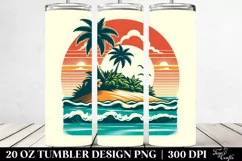 Retro Tropical Beach Island Tumbler Product Image 2