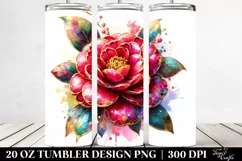 Shiny Camellia Tumbler Sublimation Clipart Product Image 2