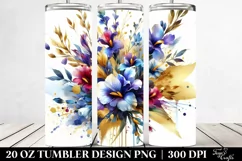 Vibrant Abstract Bouquet with Gold Foil | 20 Oz Tumbler Product Image 2