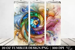 Colorful Abstract Wood Iris Pastel Tumbler Sublimation Product Image 2