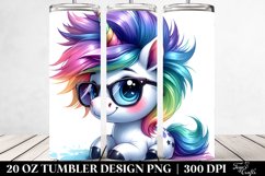 Happy Baby Unicorn Playing | 20 oz Tumbler Product Image 2