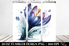 Glossy Crocus Tumbler Sublimation Clipart Product Image 2