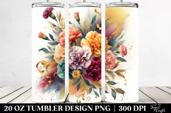 Colorful Bouquet with Carnation | 20 Oz Tumbler Product Image 2