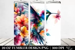 Artistic Watercolor Vibrant Hummingbird. 20 Oz Tumbler Product Image 2