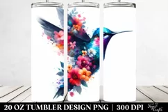 Artistic Watercolor Vibrant Hummingbird. 20 Oz Tumbler Product Image 2