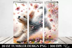 Dog Tumbling Spring Petals Wind | 20 Oz Tumbler Product Image 2