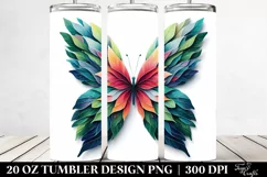 Abstract Vibrant Watercolor Butterfly. 20 Oz Tumbler Design Product Image 2