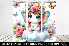 Cute Cartoon-Style Watercolor Butterfly, 20 Oz Tumbler Product Image 2