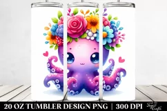 Cute Cartoon-Style Watercolor Octopus, 20 Oz Tumbler Product Image 2