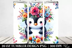Vibrant Penguin on Flower | 20 oz Tumbler Product Image 2