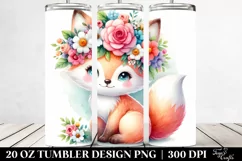 Cute Cartoon-Style Watercolor Fox, 20 Oz Tumbler Product Image 2