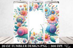 Colorful Snail Floral Frame | 20 Oz Tumbler Product Image 2