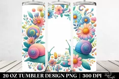 Colorful Snail Floral Frame | 20 Oz Tumbler Product Image 2