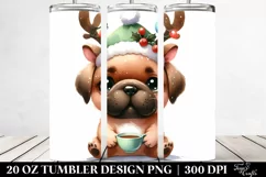 Cute Enthusiastic Mastiff with Tea Cup PNG Product Image 2