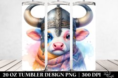 Colorful Pastel Watercolor Baby Cow. 20 Oz Tumbler Design Product Image 2