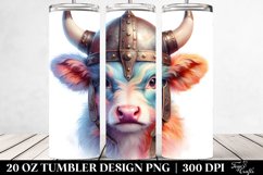 Colorful Pastel Watercolor Baby Cow. 20 Oz Tumbler Design Product Image 2