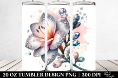 Shiny Freesia Diamond Tumbler Sublimation Clipart Product Image 2