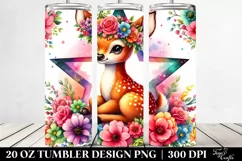 Colorful Sitting Deer 20 Oz Tumbler Product Image 2